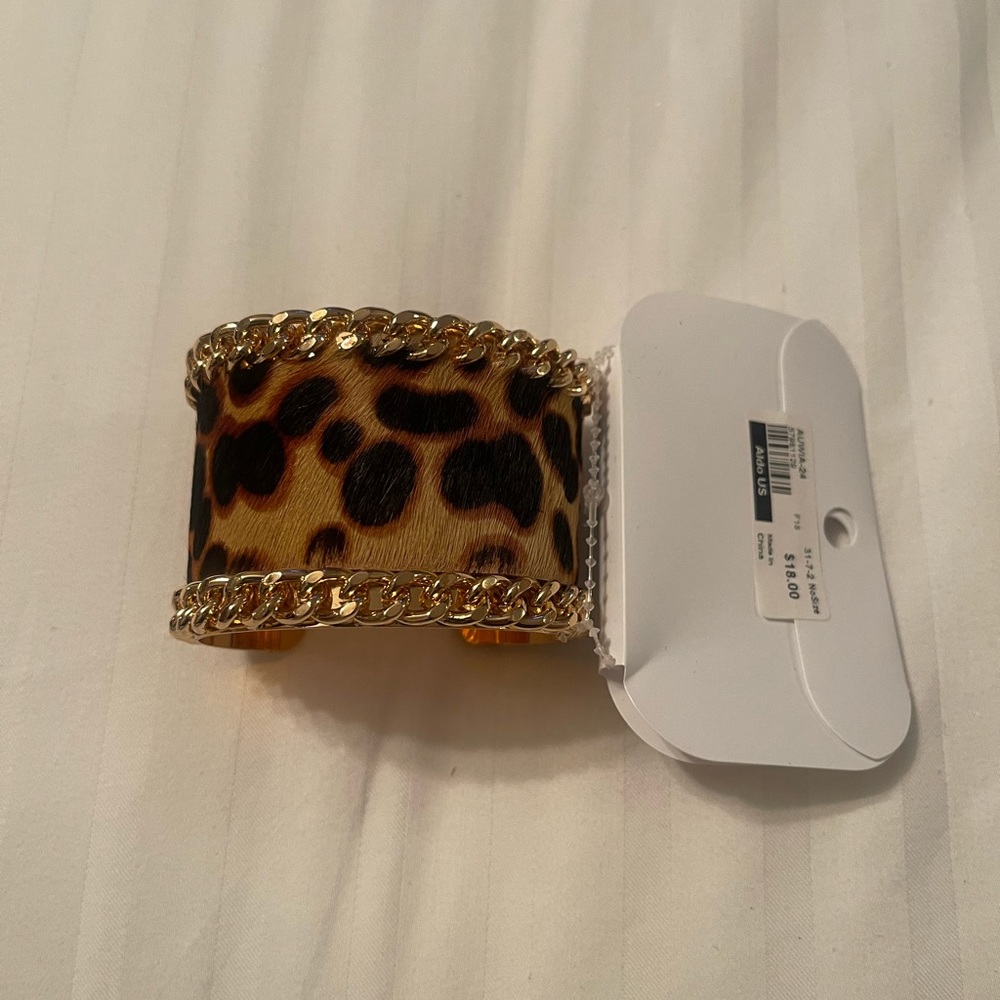 Aldo Leopard & Gold Cuff Bracelet